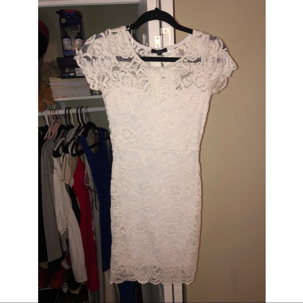 White lace cocktail dress